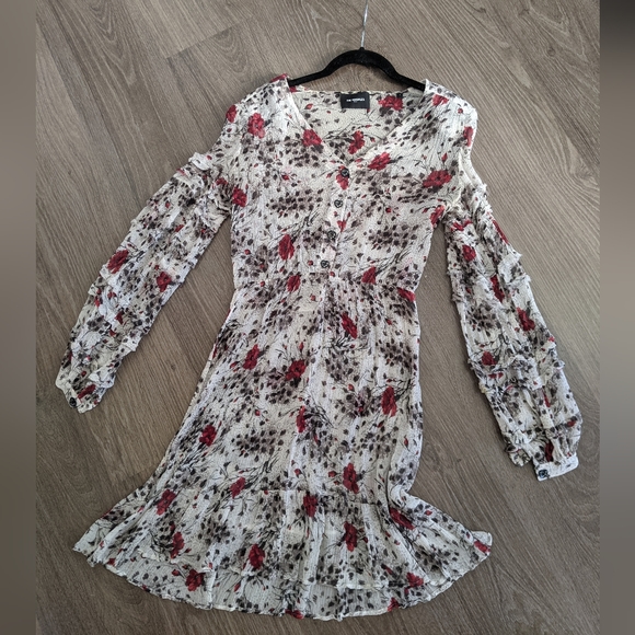 The Kooples Silk dress with flying flowers print - Picture 6 of 7